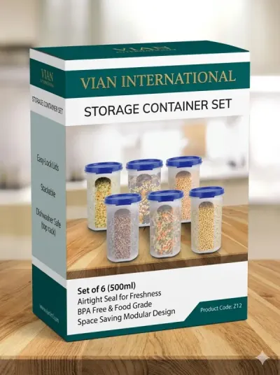 500ml Round Modular Container Set of 6