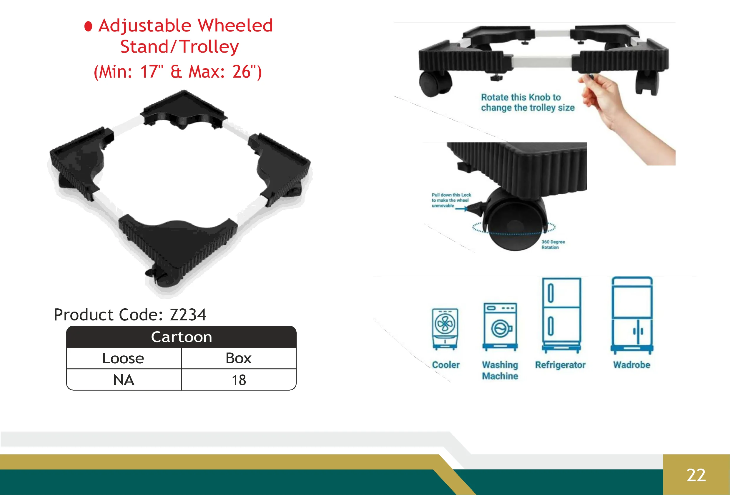 Adjustable Wheeled Stand/Trolley