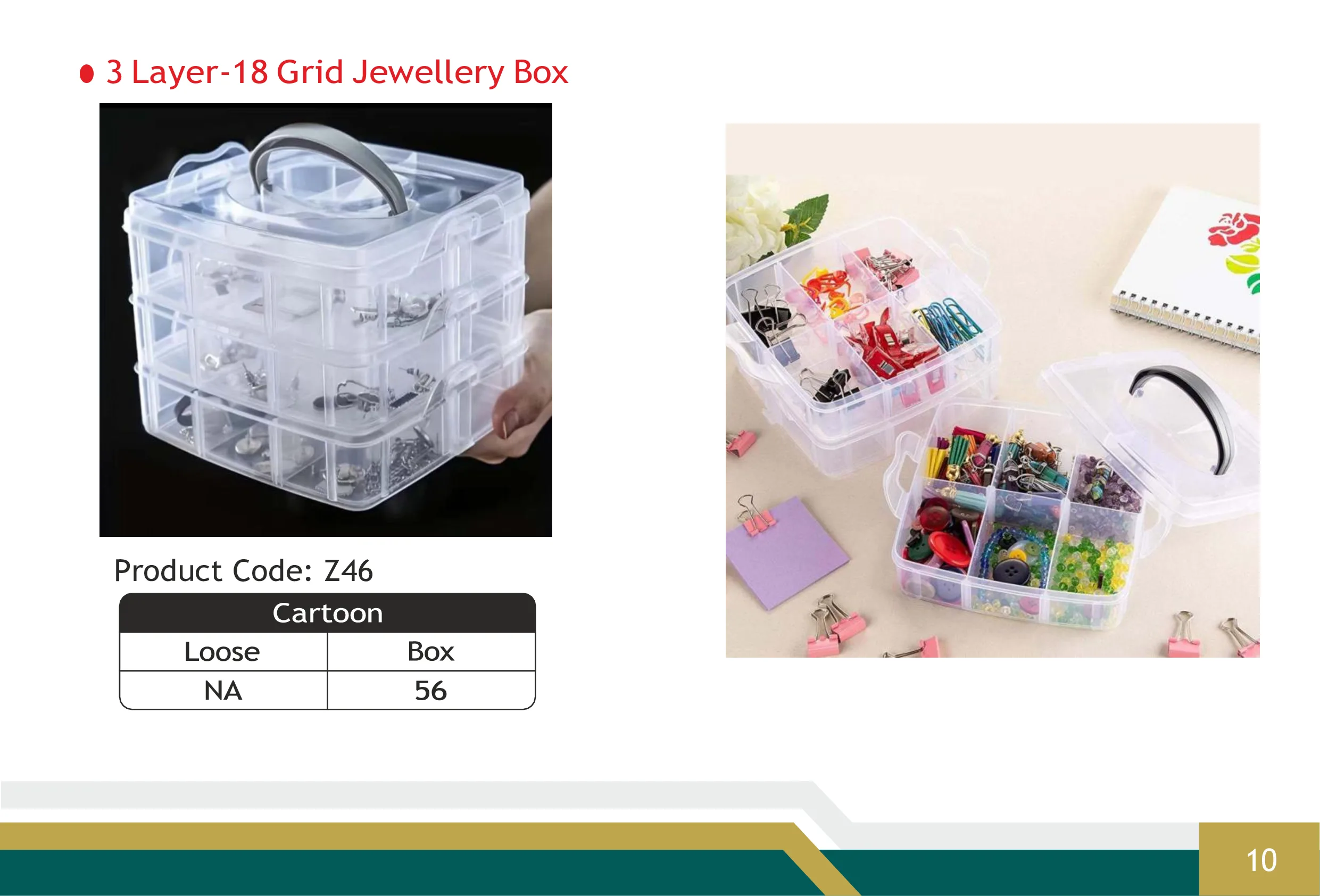 3 Layer-18 Grid Jewellery Box
