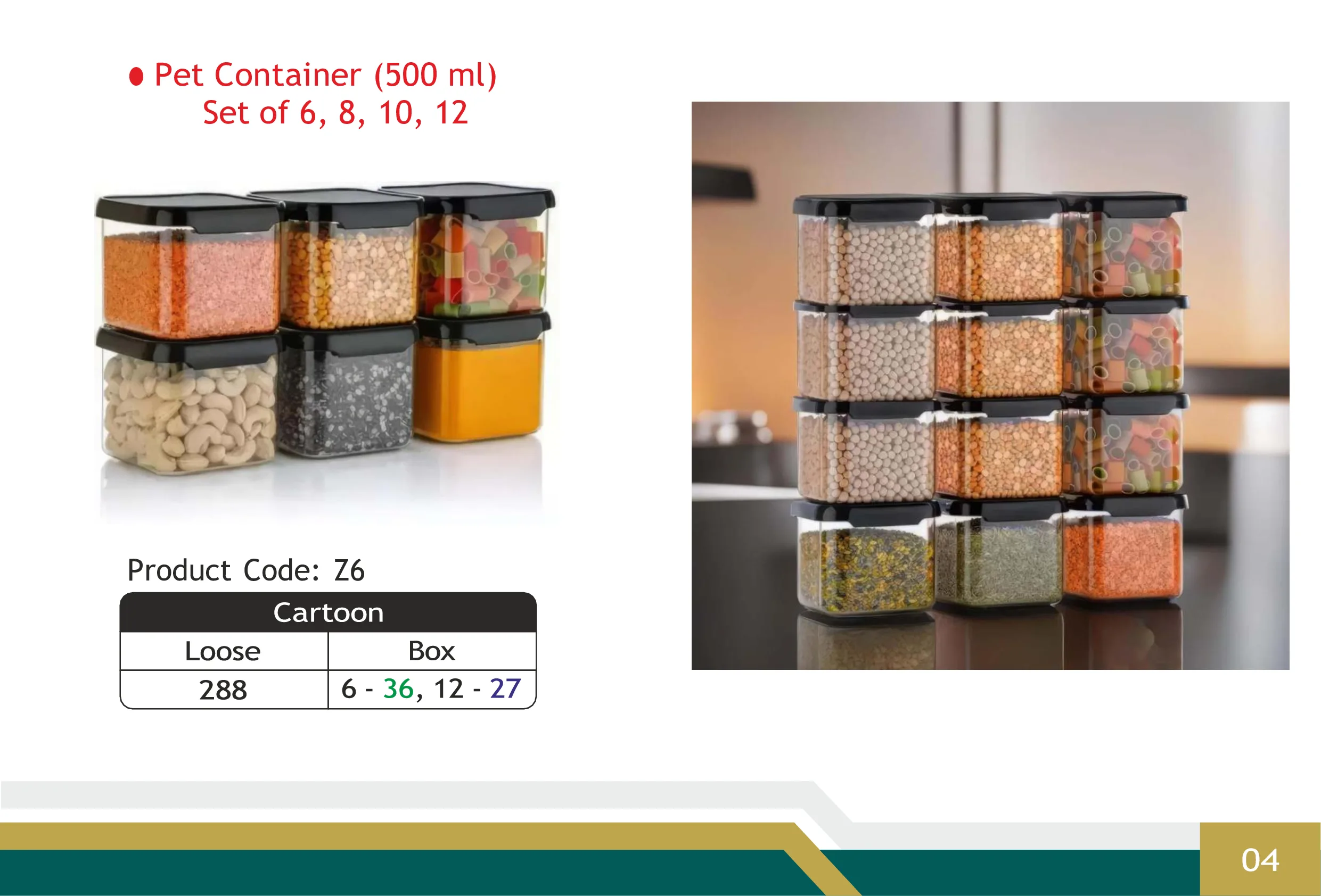 Pet Container (500ml) Set of 6, 8, 10, 12