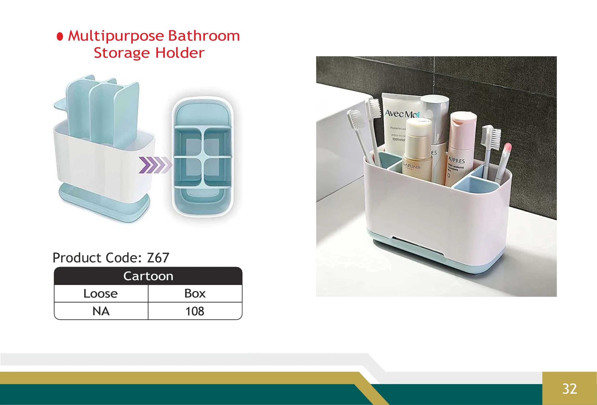 Multipurpose Bathroom Storage Holder