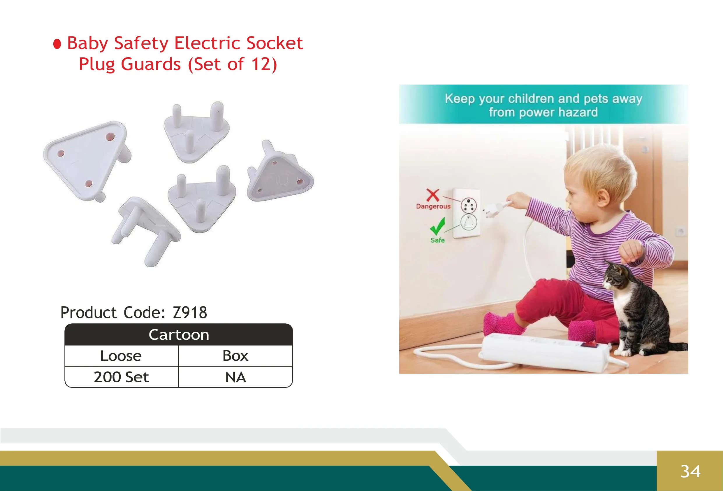 Baby Safety Electric Socket Plug Guards (Set of 12)